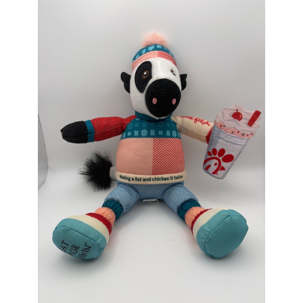 Chick-fil-A Holiday Plush Cow Making A List And Chicken It Twice‎ 2023 9 Inch